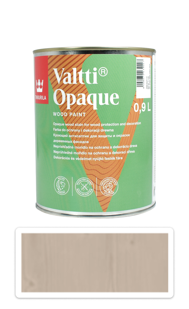 TIKKURILA Valtti Opaque - polomatná krycí barva na dřevo 0.9 l Q643 TIKKURILA