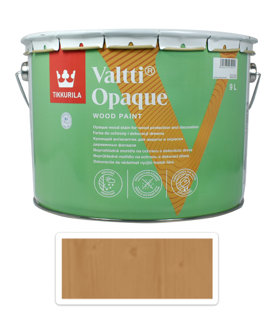 TIKKURILA Valtti Opaque - polomatná krycí barva na dřevo 9 l D105 TIKKURILA