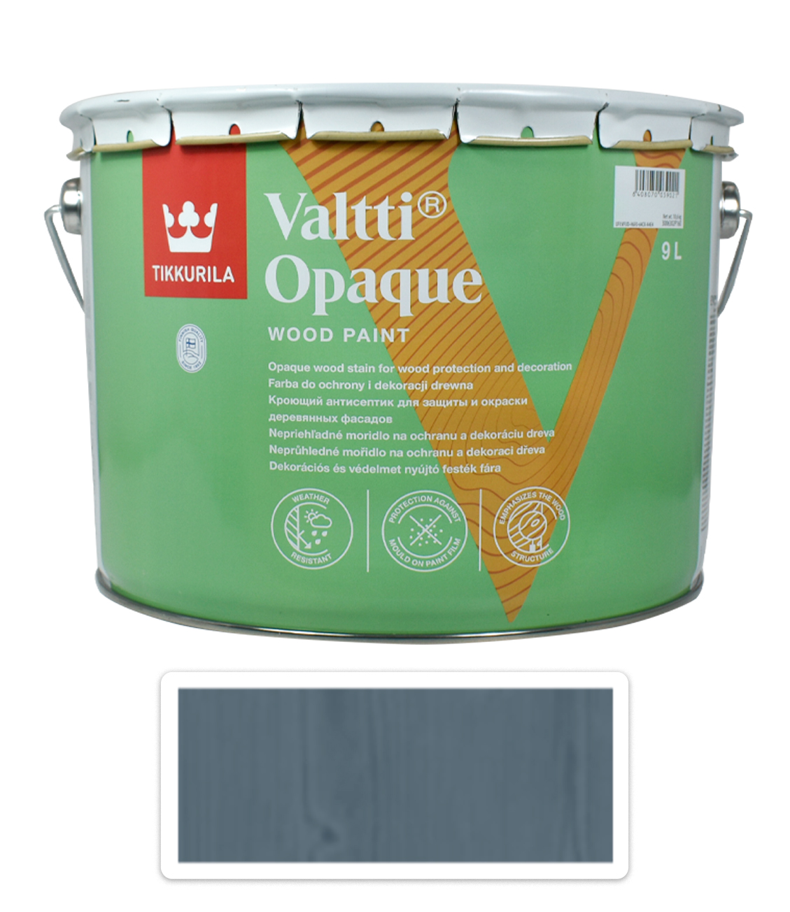 TIKKURILA Valtti Opaque - polomatná krycí barva na dřevo 9 l Q429 TIKKURILA