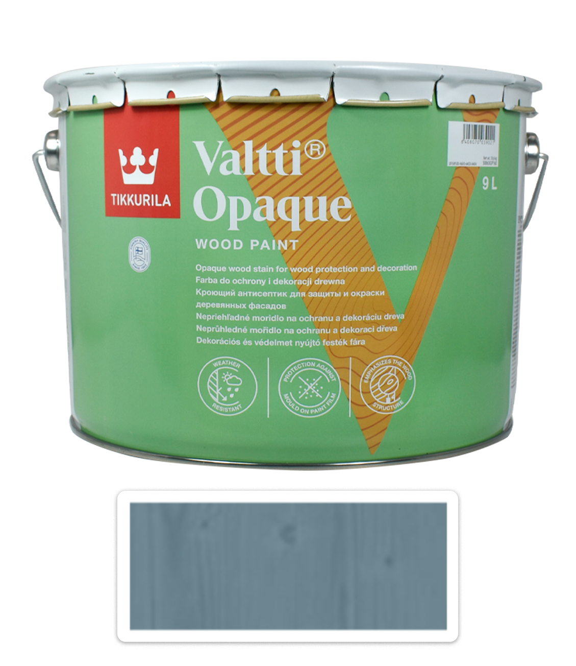 TIKKURILA Valtti Opaque - polomatná krycí barva na dřevo 9 l Q435 TIKKURILA