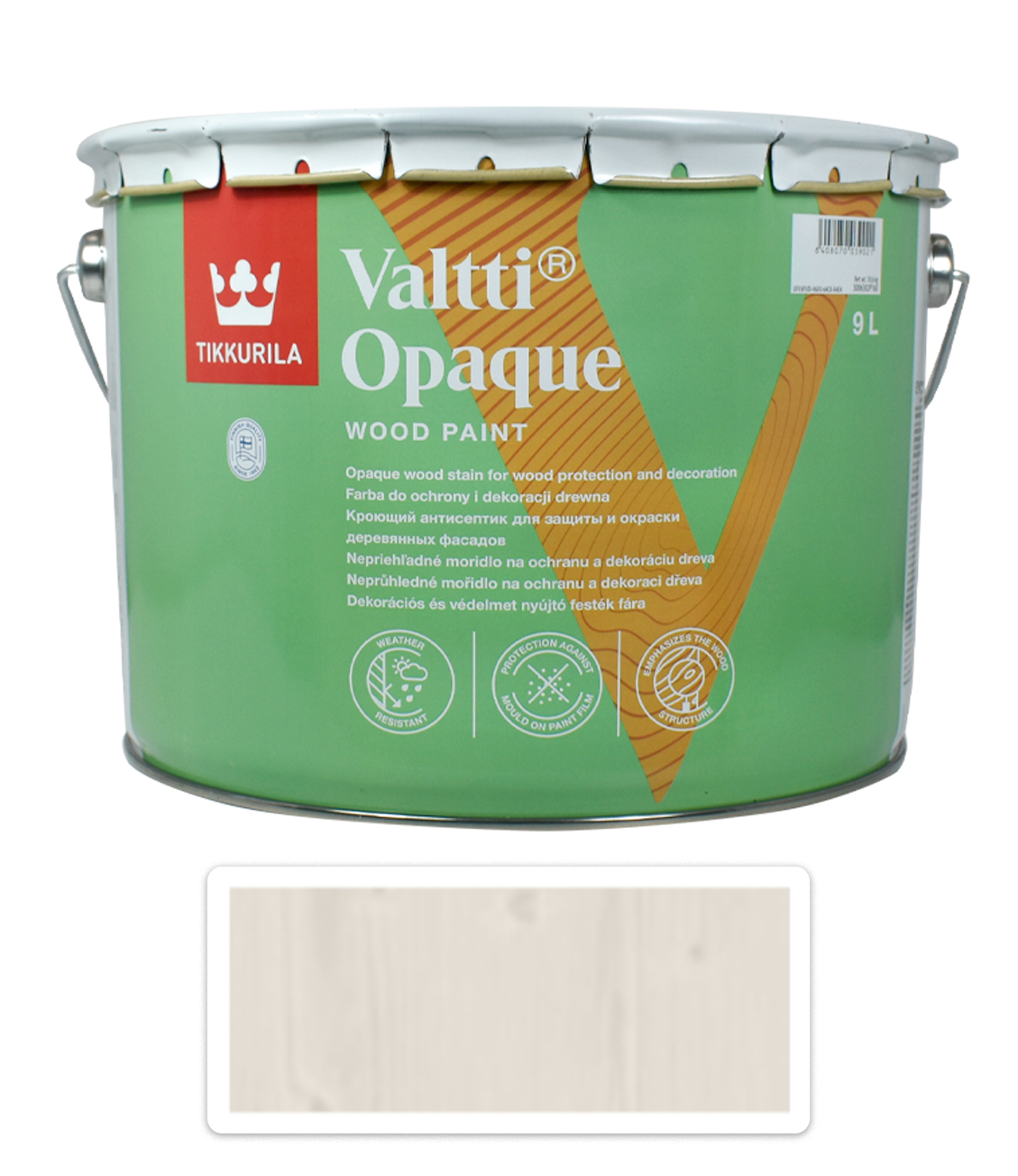 TIKKURILA Valtti Opaque - polomatná krycí barva na dřevo 9 l Q612 TIKKURILA