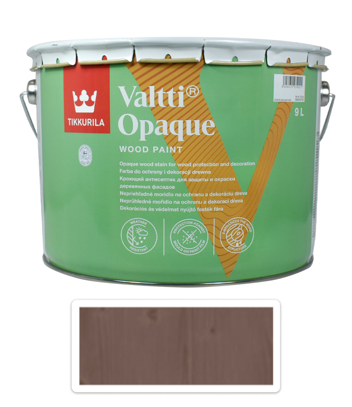 TIKKURILA Valtti Opaque - polomatná krycí barva na dřevo 9 l Q671 TIKKURILA