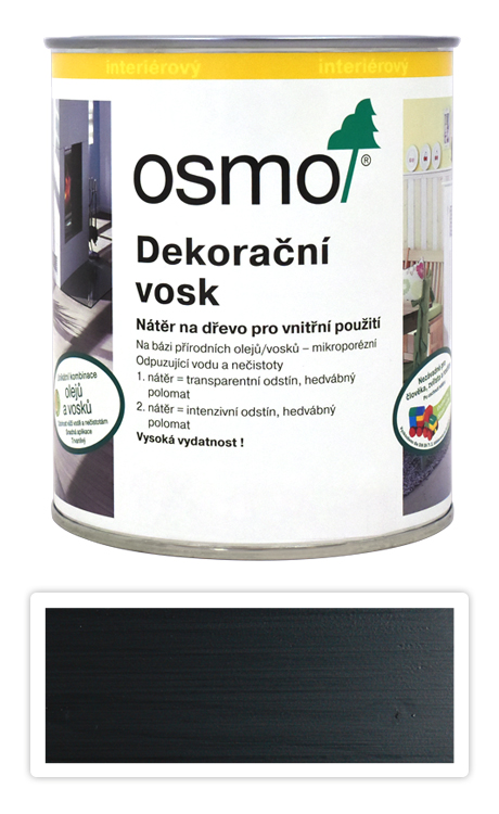 OSMO Dekorační vosk intenzivní odstíny 0.75 l Černý 3169 OSMO