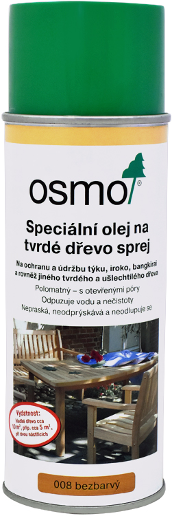 OSMO Speciální olej na tvrdé dřevo - sprej 0.4 l Bezbarvý 008 OSMO