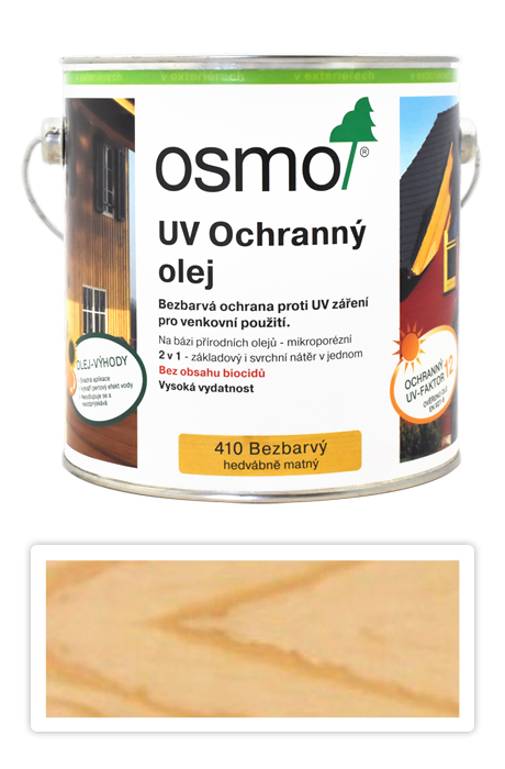 OSMO UV Olej Extra pro interiéry i exteriéry 2.5 l Bezbarvý 410 OSMO