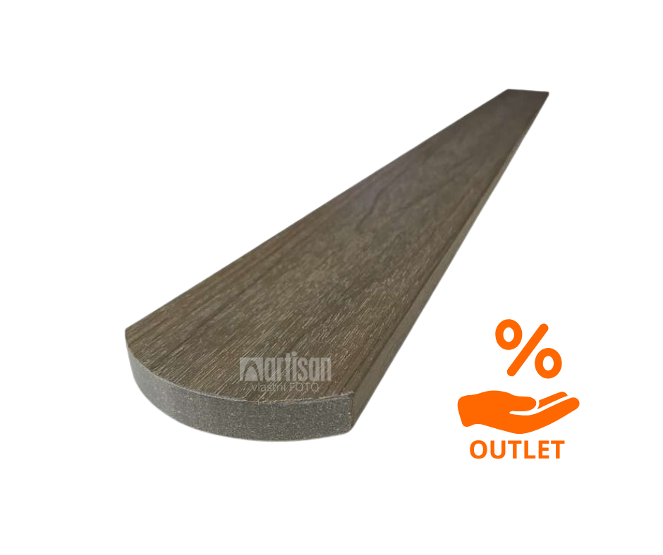 WPC dřevoplastové plotovky Dřevoplus Profi půlkulaté 15x80x1200 Teak - ARTISAN OUTLET STRAKY AO50 - 5 ks Dřevoplus