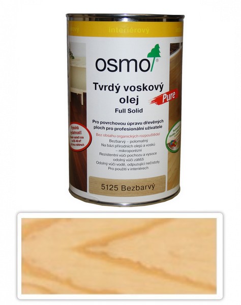 Tvrdý voskový olej OSMO 1l Pure Polomatný OSMO