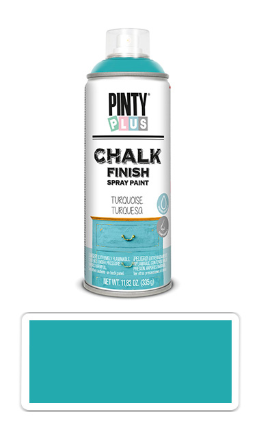 PINTYPLUS CHALK - křídová barva ve spreji na různé povrchy 400 ml Tyrkysová CK797 PINTYPLUS