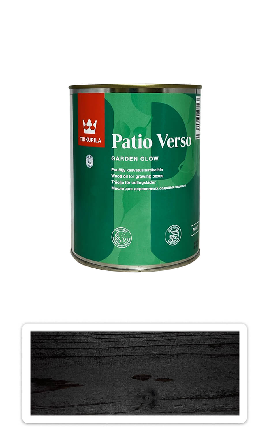 TIKKURILA Patio Verso - olej na vyvýšené záhony 0.9 l Černý TIKKURILA